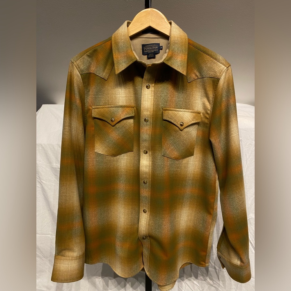 Pendleton Men’s Plaid Snap Front Western Canyon Wool Shirt Medium